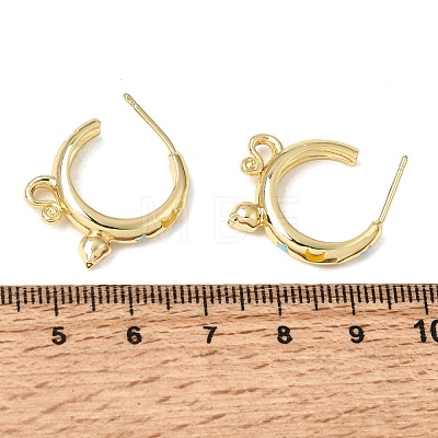 Brass Enamel Stud Earrings KK-CBA8324-23G-04-1