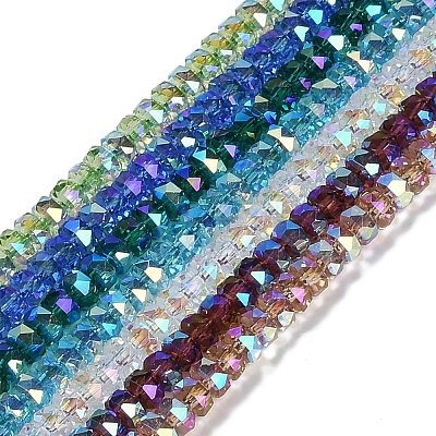 Electroplate Glass Beads Strands GLAA-Q105-03-1