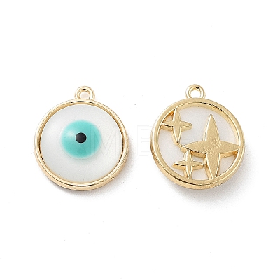 Rack Plating Alloy Enamel Pendants FIND-C050-11G-1