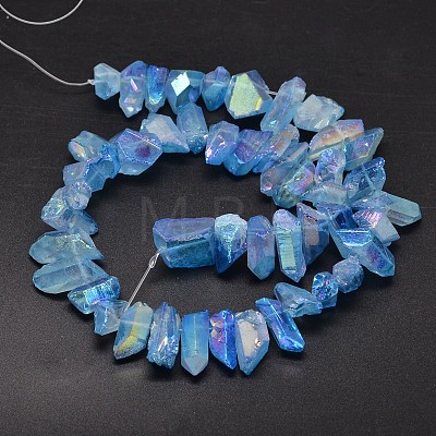 Electroplated Natural Quartz Crystal Beads Strands G-A142-03C-1