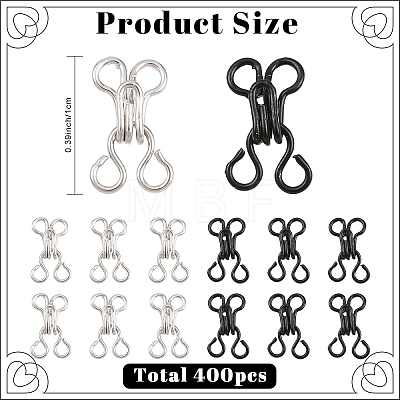 400Pcs 2 Colors Brass Interlocking Clasps KK-YW0004-28-1