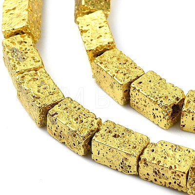 Electroplated Natural Lava Rock Beads Strands G-I360-K01-01-1