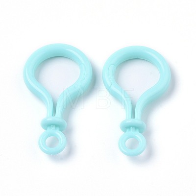 Opaque Solid Color Bulb Shaped Plastic Push Gate Snap Keychain Clasp Findings KY-T021-01E-1