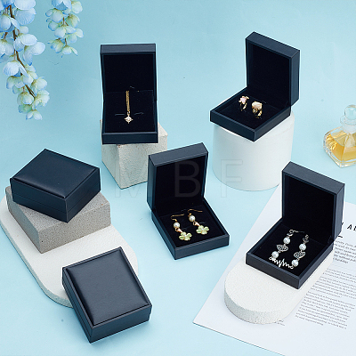6Pcs Imitation Leather Cufflink Packaging Boxes CON-GO0001-29-1