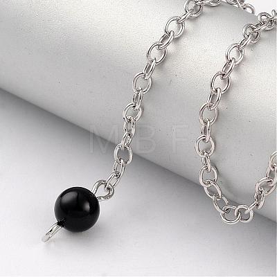 Natural Obsidian Sphere Dowsing Pendulums BJEW-E292-A04-1