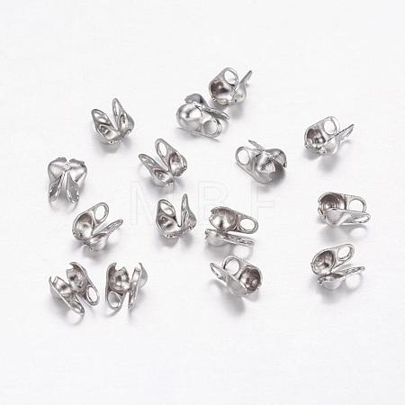 Tarnish Resistant 304 Stainless Steel Bead Tips STAS-E129-04P-1