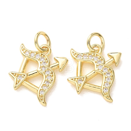 Brass Micro Pave Clear Cubic Zirconia Pendants CU-E003-14G-A-1