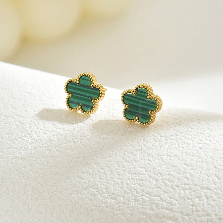 Elegant Vintage Floral 201 Stainless Steel Stud Earrings for Women FR2099-1-1