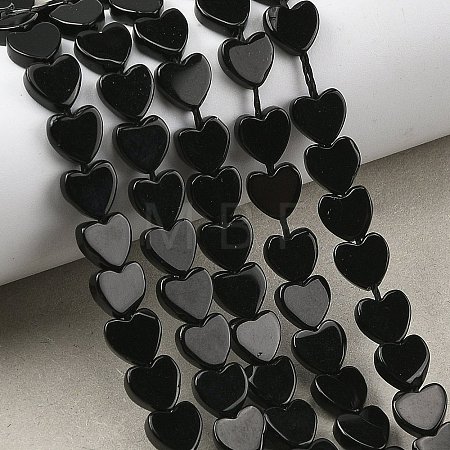 Natural Black Onyx(Dyed & Heated) Beads Strands G-M403-A56-02-1