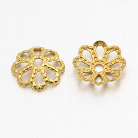 Filigree Multi-Petal Brass Bead Caps KK-N0088-07G-1