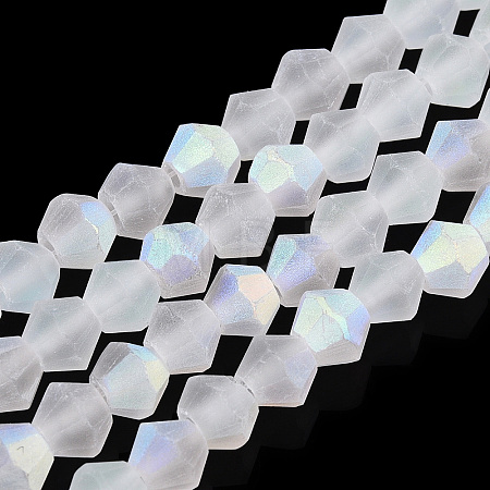 Imitate Austrian Crystal Bicone Frosted Glass Beads Strands EGLA-A039-T3mm-MB13-1