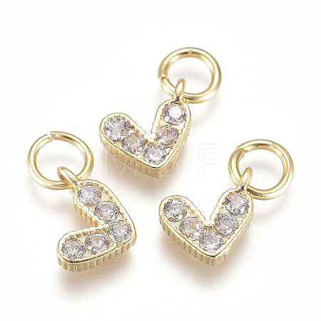 Brass Micro Pave Cubic Zirconia Charms LS-ZIRC-F111-08G-03-1