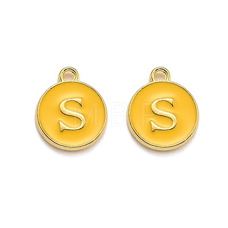 Golden Plated Alloy Enamel Charms X-ENAM-Q437-13S-1