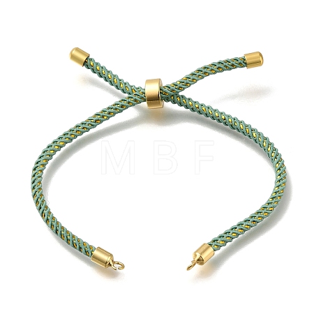 Braided Cotton Cord Slider Bracelet Making MAK-R001-01G-01-1