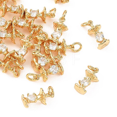 SHEGRACE Brass Micro Pave Clear Cubic Zirconia Pendants XGRQ4N458-714G-1