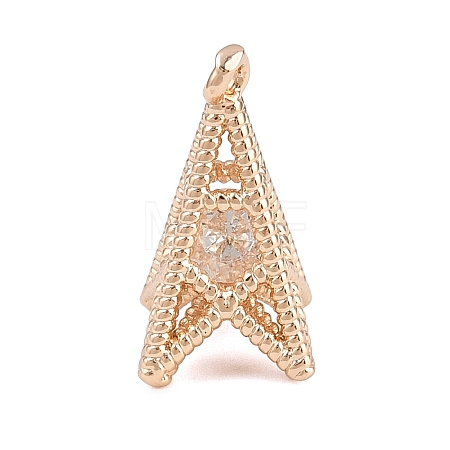 Brass Micro Pave Clear Cubic Zirconia Pendants KK-D265-06G-1