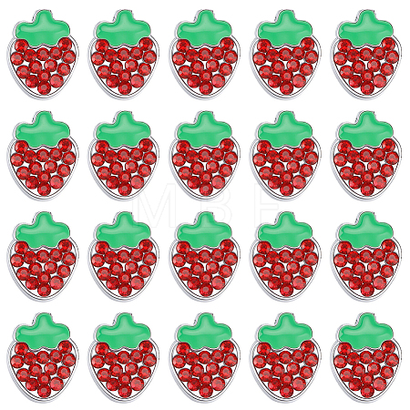 24Pcs Zinc Alloy Rhinestone Slide Charms ALRI-SC0001-67-1