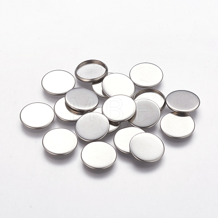 Tarnish Resistant Flat Round 304 Stainless Steel Plain Edge Bezel Cups Y-STAS-S028-29-1