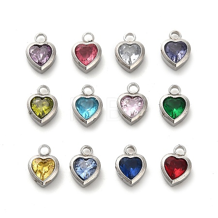 304 Stainless Steel Rhinestone Pendants STAS-B084-01P-1