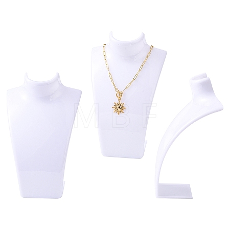 Organic Glass Necklace & Earring Standing Bust Displays X-NDIS-E006-2A-1