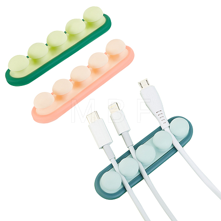 6Pcs 3 Colors Adhesive Silicone Cord Organizer FIND-AR0002-42-1
