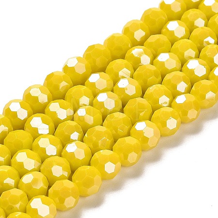 Electroplate Opaque Glass Beads Strands EGLA-A035-P8mm-A04-1