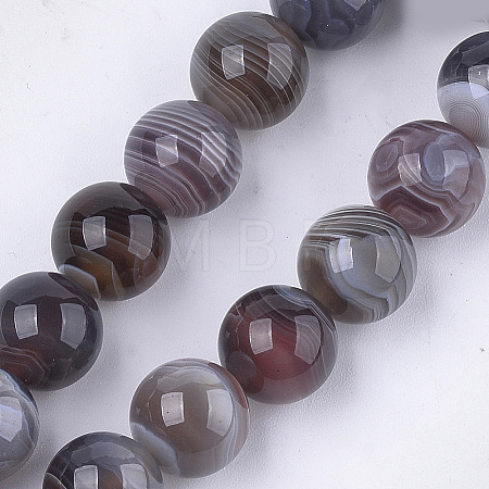 Natural Botswana Agate Beads Strands G-S333-12mm-026-1