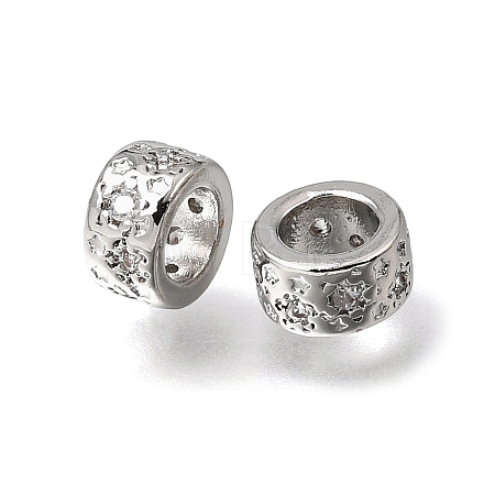 Brass Micro Pave Clear Cubic Zirconia Beads KK-K427-02D-P-1