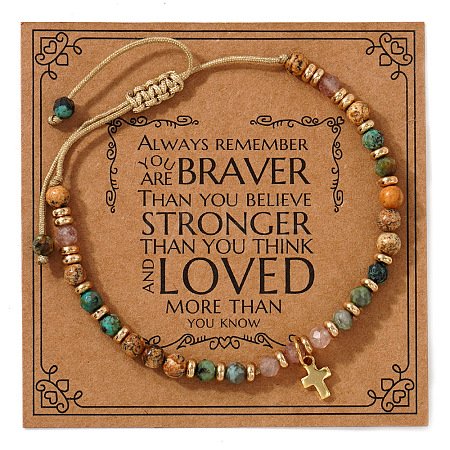 Birthday Brass Cross Charm Bracelets KZ7256-1-1