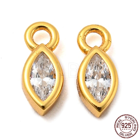 Real 18K Gold Plated 925 Sterling Silver Charms STER-K176-03B-G-1