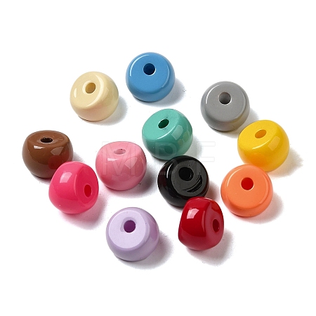 Opaque Baking Paint Acrylic Beads X-MACR-G064-01-1
