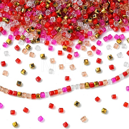 500Pcs Cube Glass Beads GLAA-YWC0005-01C-1