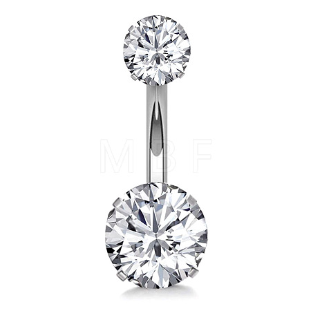 Clear Cubic Zirconia Belly Button Rings WG9960A-27-1
