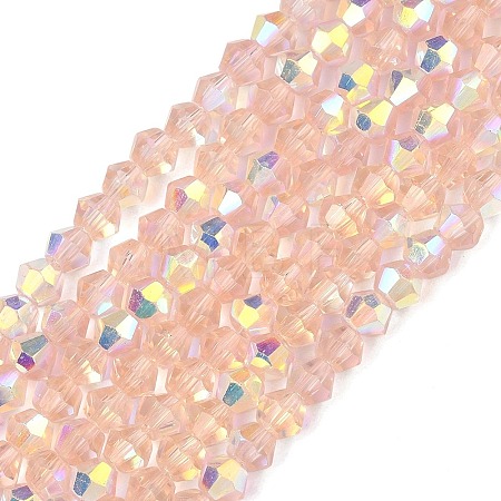 Electroplate Transparent Glass Beads Strands EGLA-K015-18B-1
