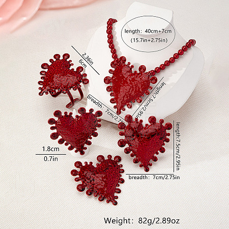 Baking Paint Alloy Pendant Necklaces & Stud Earrings & Ring & Bangle WGD946B-05-1