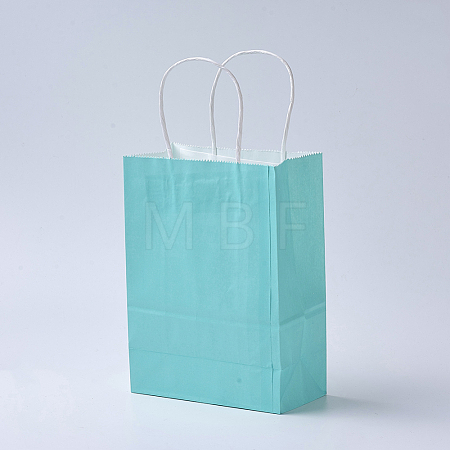 Pure Color Kraft Paper Bags AJEW-G020-B-14-1