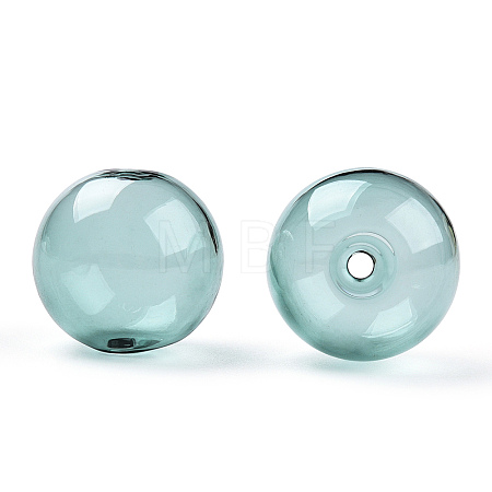 Transparent Blow High Borosilicate Glass Globe Beads GLAA-T003-09E-1