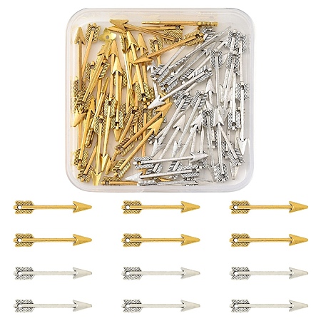 60Pcs 2 Colors Tibetan Style Alloy Pendants FIND-YW0012-97-1