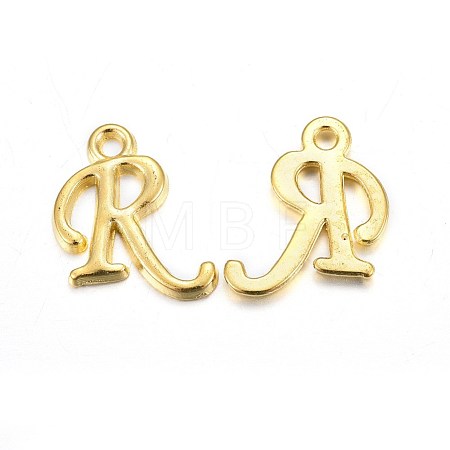 Golden Plated Alloy Letter Pendants X-PALLOY-J718-01G-R-1