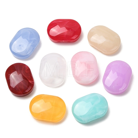 Two-Tone Imitation Gemstone Acrylic Beads AC-CBA7B05-18-1