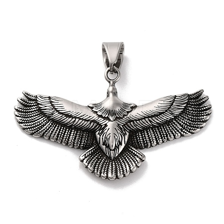 304 Stainless Steel Big Pendants STAS-U021-09AS-1