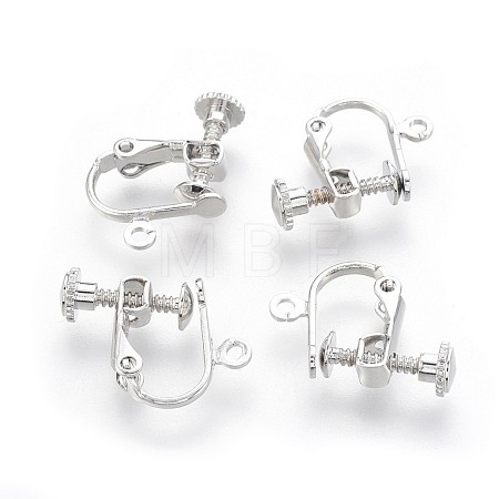 Racking Plated Brass Clip-on Earring Findings KK-P169-01P-1