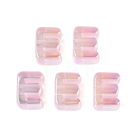 UV Plating Transparent Acrylic European Beads OACR-M027-02E-01-1
