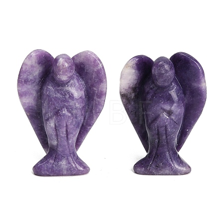 Natural Lepidolite Carved Angel Figurines G-O200-03J-08-1