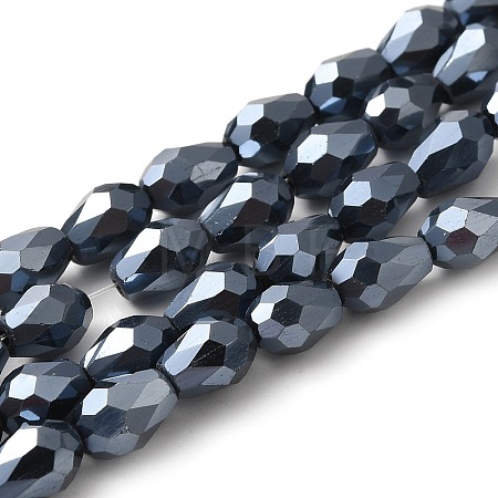 Electroplate Glass Beads Strands X-EGLA-D017-7x5mm-2-1