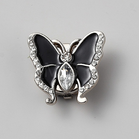 Alloy Rhinestone Cufflinks BUTT-WH0024-077B-1