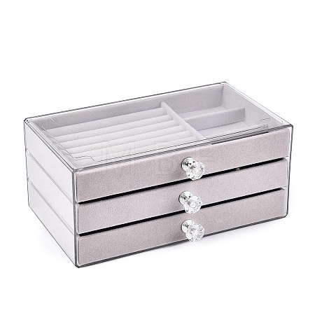 3-Tier PET Plastic Jewelry Storage Drawer Boxes CON-N016-05B-1