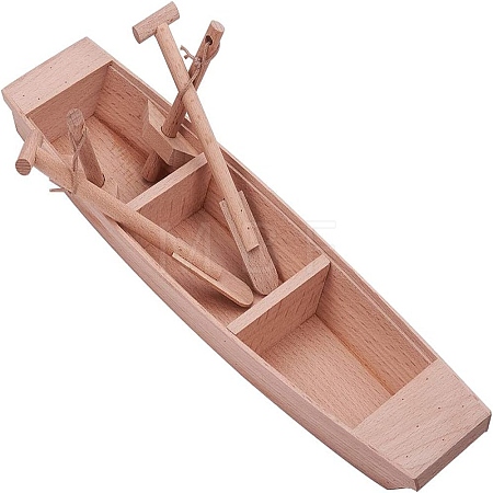 Unfinished Wooden Boat DIY-WH0051-73-1