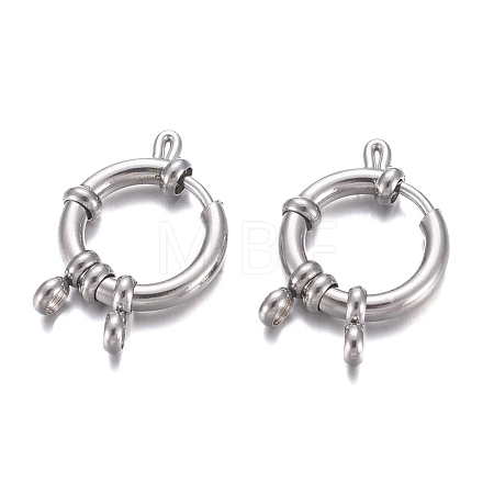 Tarnish Resistant 304 Stainless Steel Spring Ring Clasps STAS-G190-17P-B-1