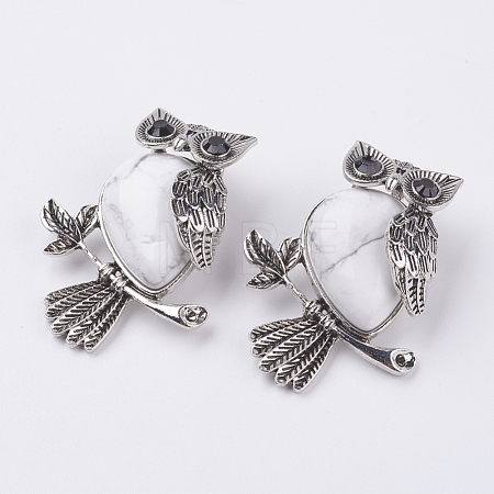 Natural Howlite Pendants G-E442-01S-1